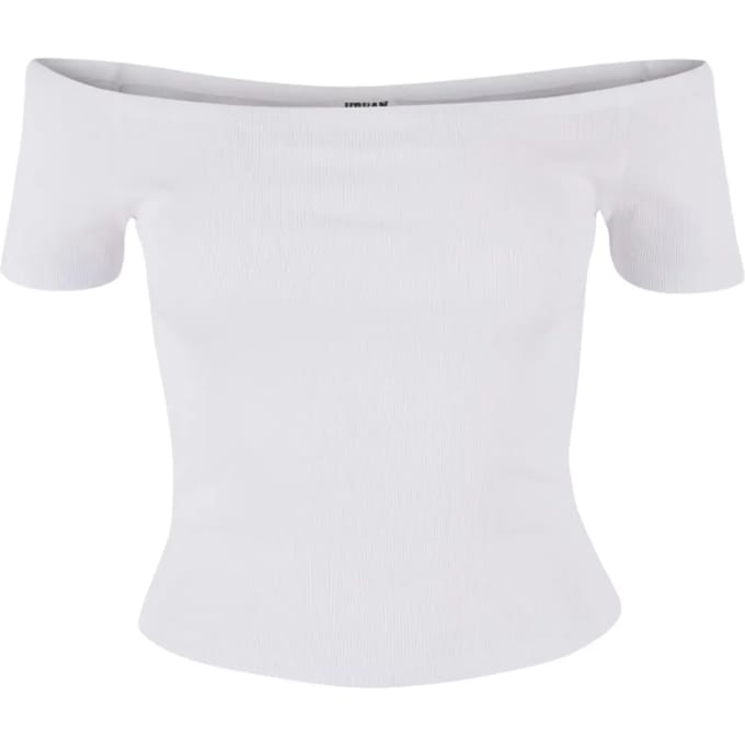 Urban Classics - Organic Rib Off shoulder top - XXL - Wit