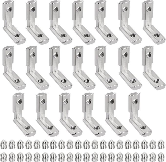 20x Hoekverbinding 90 Graden voor T-Profiel Aluminium Structuurdelen - Zinklegering