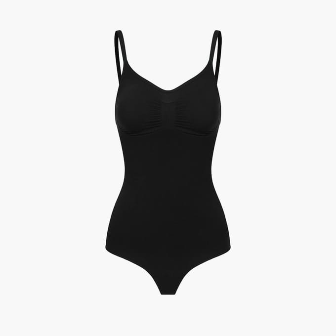 cfab - Bodysuit met corrigerende werking en string - Zwart - 4XL - Corrigerende Body - Naadlos - corrigerend ondergoed dames