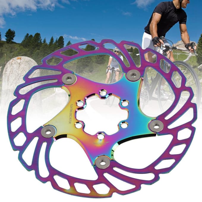 Fiets Schijfrem Rotoren 6 Nagels Fietsaccessoire voor Mountainbike Plating Kleur 160MM blue
