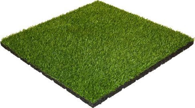 Rubber tegel met kunstgras toplaag 30 mm - 50x50 cm