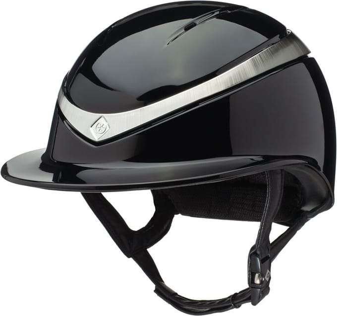 Charles Owen Halo Luxe Glossy Zwart/Platinum - 55