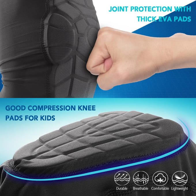 Manchons de jambe de compression pour enfants, manchons de jambe antidérapants avec genouillères de protection YM
