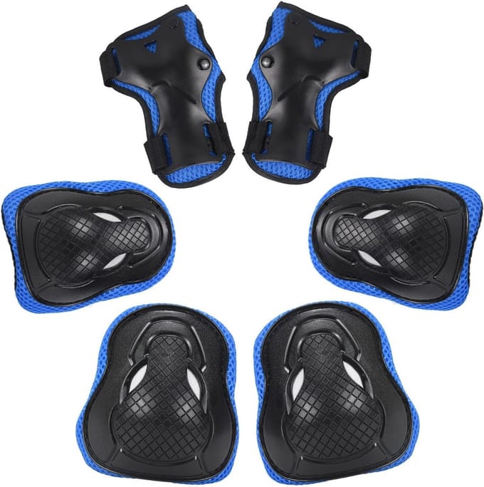 Kinder Beschermset - Rollerblade Accessoires - Veilig Sporten - Verstelbare Bandjes - 3-8 Jaar - Blauw