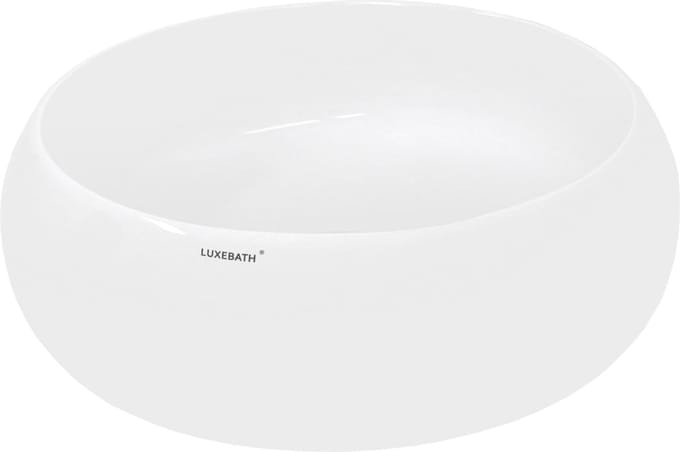 Ronde wastafel zonder overloop Ø 35x12 cm Wit keramiek LuxeBath