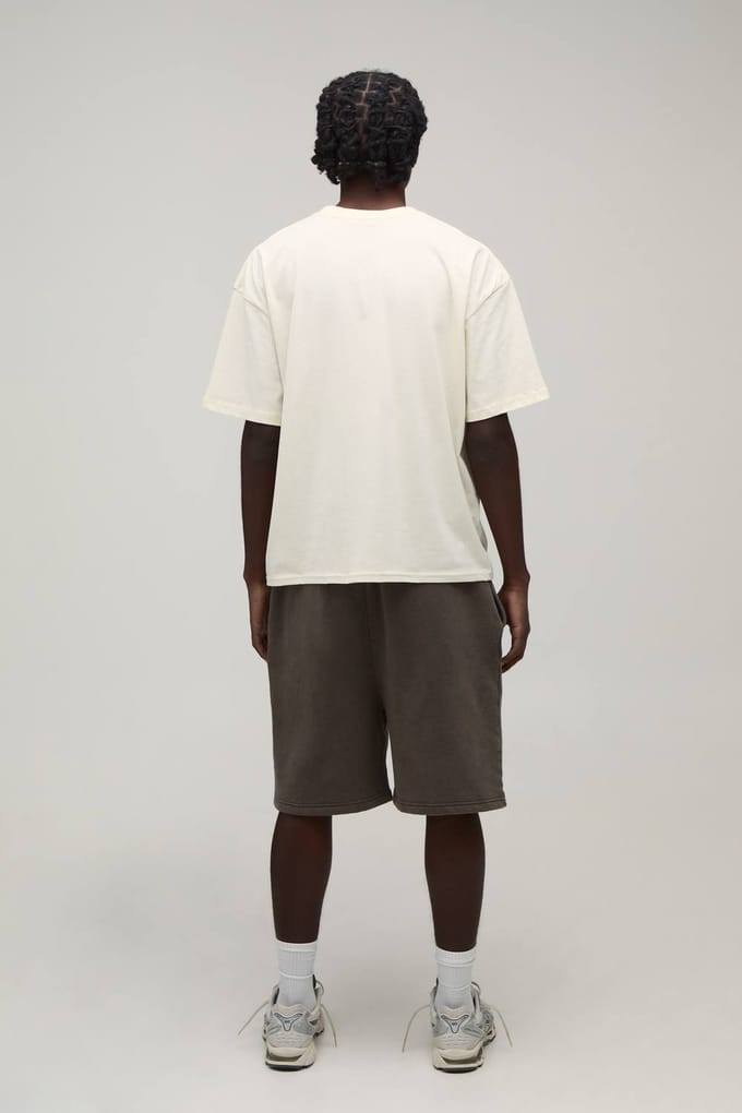 Ecru Oversized Boxy T-shirt Met Portofino Print | Size Large