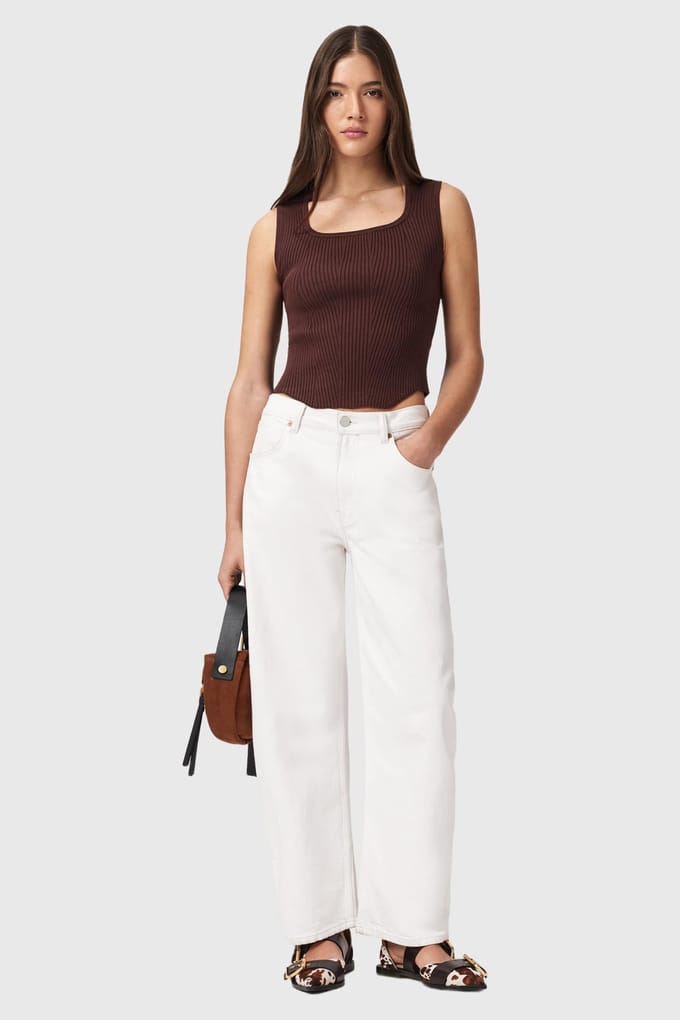 AllSaints Cruz Bodice Burnt Umber Taglia: L | Canottiere Outlet | Donna | Marrone