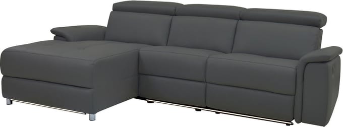 Pareli-Hoekbank - Elec. Relax - Grijs PU