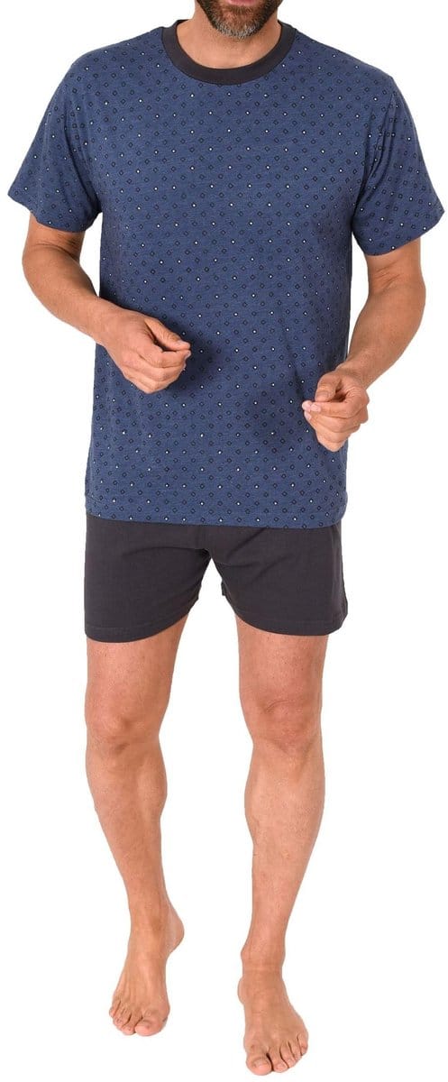 Normann heren pyjama kort kort in gemêleerde look