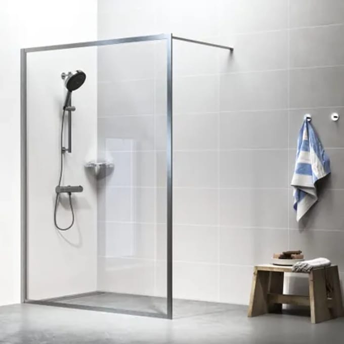 Sealskin Inloopdouche Contour A3 98x200cm - Geborsteld Rvs Profiel - 6 Mm Helder Glas