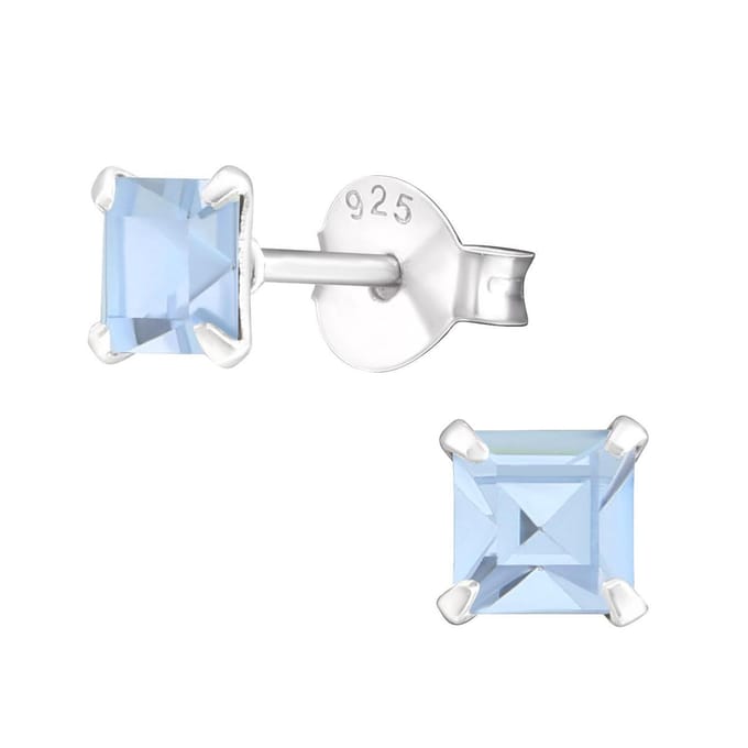 Amanto Oorbellen Flynn Blue Light  - 925 Zilver E-Coating - ∅4mm