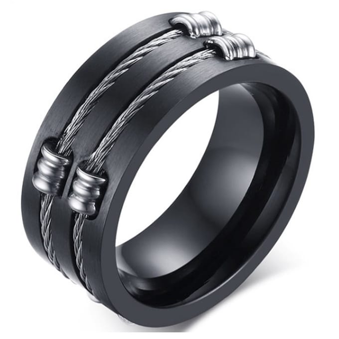 Zwarte stalen kabel ring-20mm