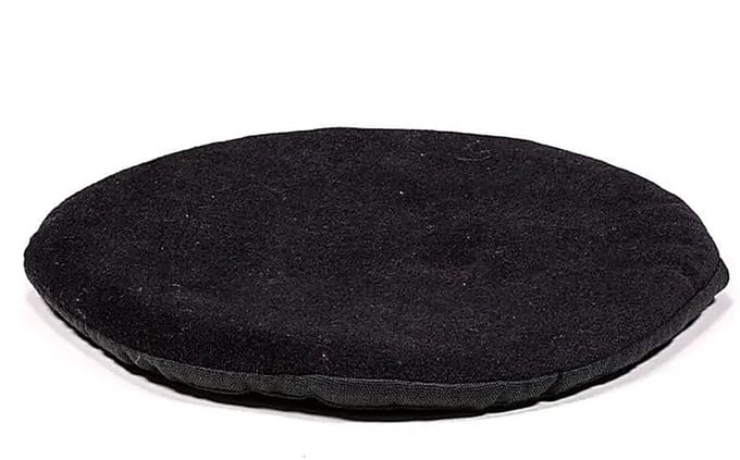 Klankschaalkussen plat rond zwart - 15x1 cm