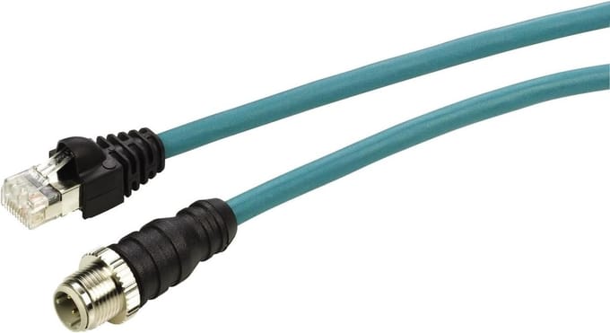 Ethernet Kabel - Netwerkkabel M12 - Industriële Data - IP67 Waterdicht - 3 Meter - Zwart