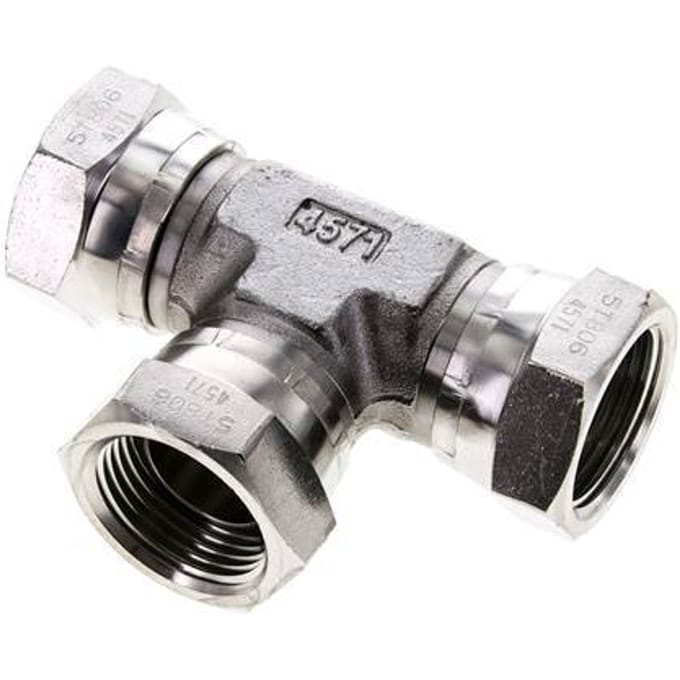 T-koppeling G1'' Binnendraad RVS Hydrauliek 150bar (2107.5psi)