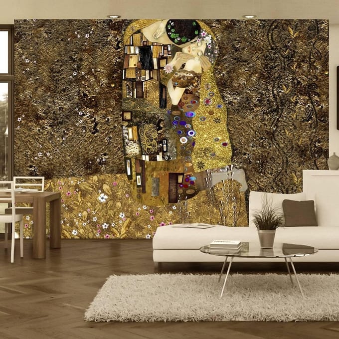 Fotobehang - Klimt inspiration: Golden Kiss