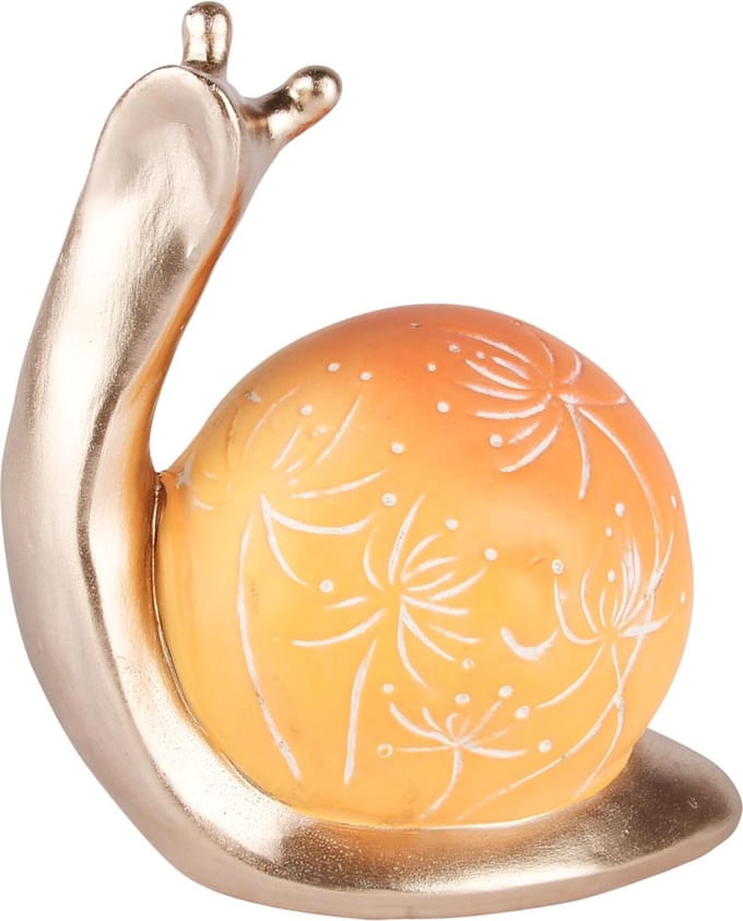 Dekoratief | Slak 'Harry', goud/oranje, TC, 17x10x20cm | A250730