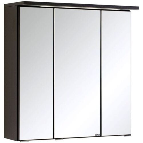 HELD Badkamer spiegelkast Bologna 3D (LED-inbouwlamp, Donkergrijs, 60 cm)