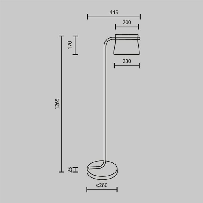 Maytoni glazen vloerlamp Cabaret, messing, hoogte 126,5 cm