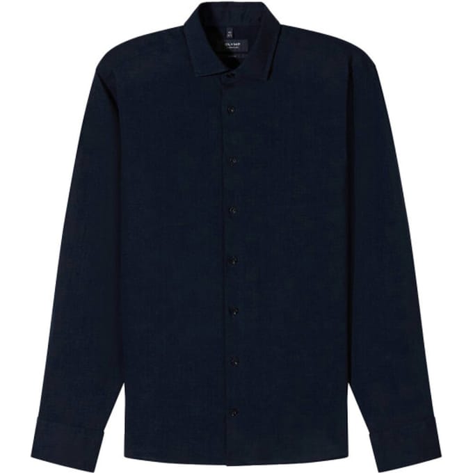OLYMP Signature Casual Overhemd, Tailored Fit, Kent, Blauw