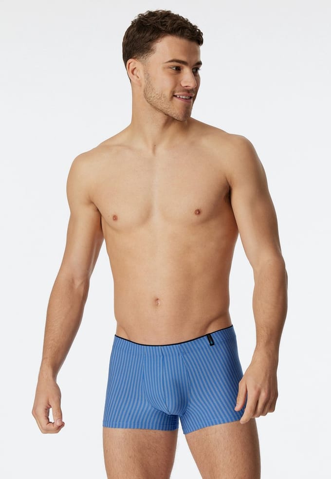 SCHIESSER Long Life Soft boxer (1-pack) - heren shorts oceaanblauw gestreept
