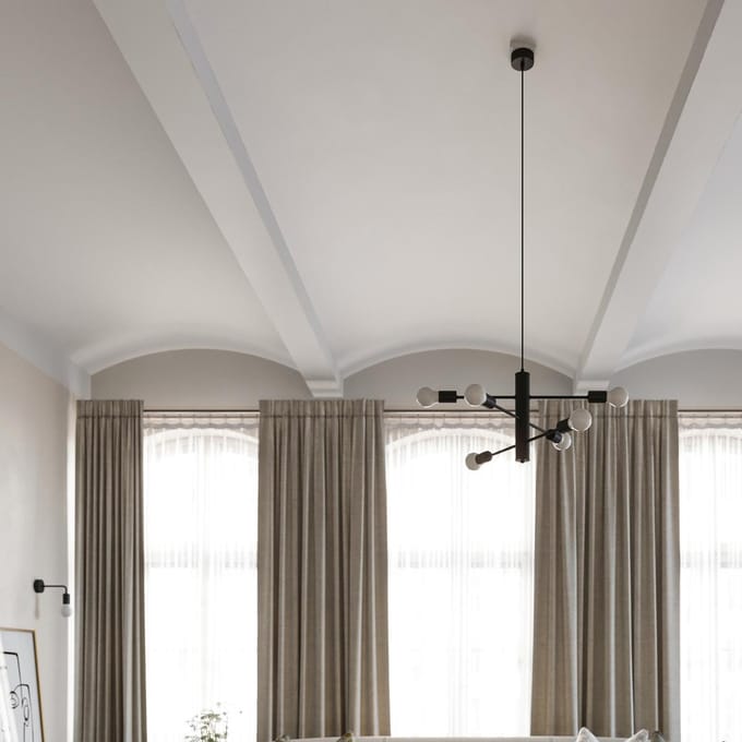 Sollux Lighting Kroonluchte Duomo - E27 - zwart - staal - 100x75x75cm