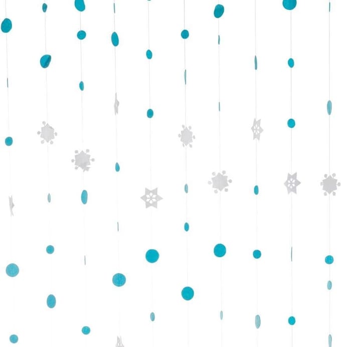 2LIF Snowfall Blauw Draadgordijn deur - 90 x 250 cm