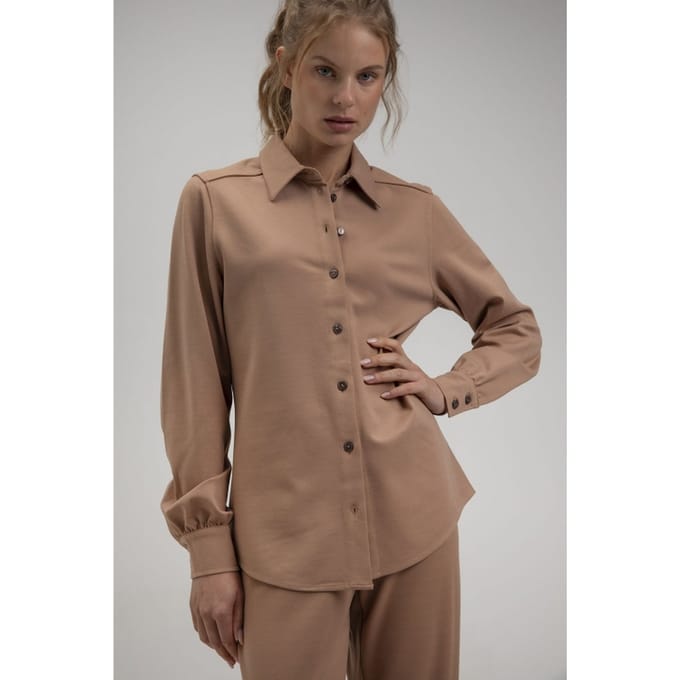 Josephine & Co Sami Blouse Caramel Maat: 34 | Longsleeves Outlet | Dames | Beige