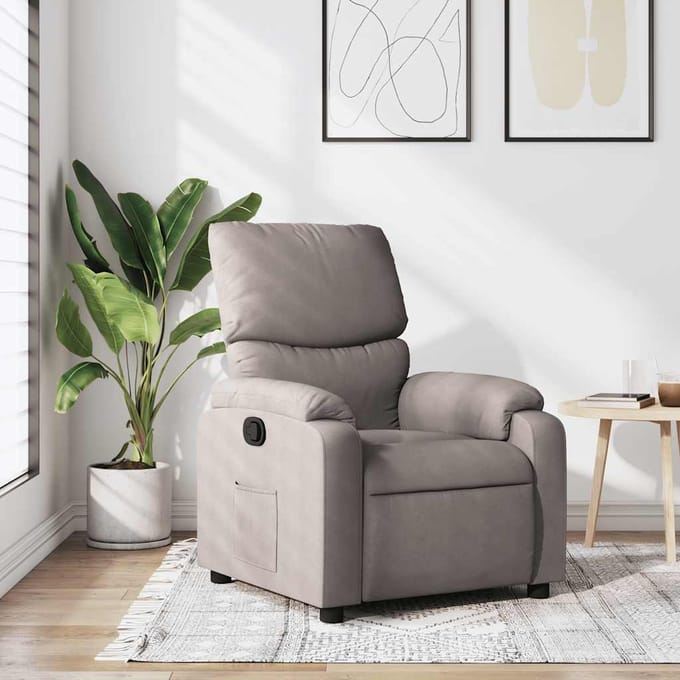 vidaXL - Fauteuil - verstelbaar - stof - taupe