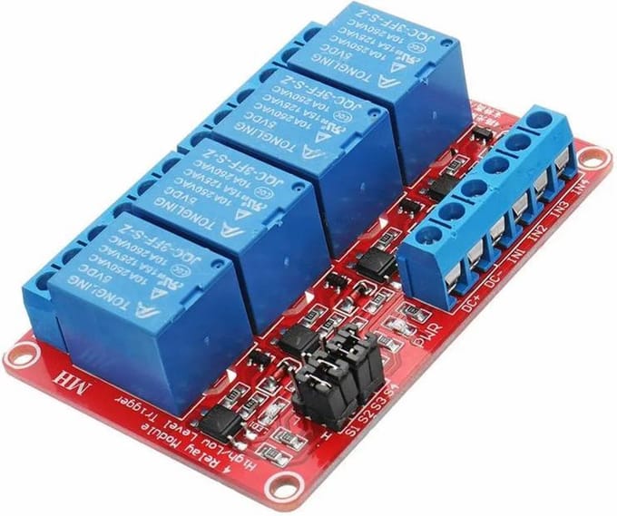OTRONIC® Relais Module 5v | 4-kanaals rood