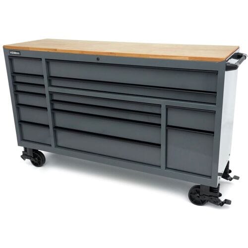 HBM gereedschapswagen, 14 laden, 182 cm, grijs