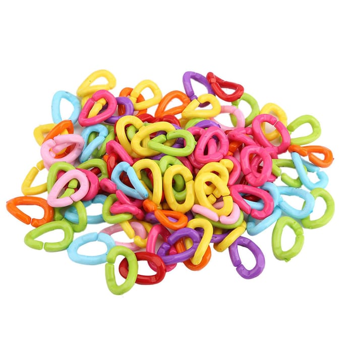 100 Stuks Plastic Vogel C Clips Haken Kettelschakels DIY Papegaai Speelgoed Mix Kleur pink