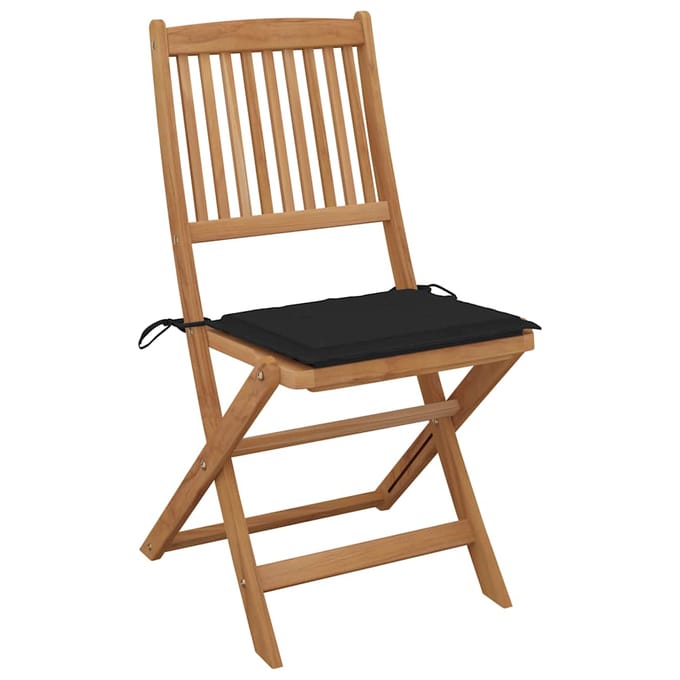 vidaXL - Inklapbare - stoelen - 6 - st - met - kussens - massief - acaciahout