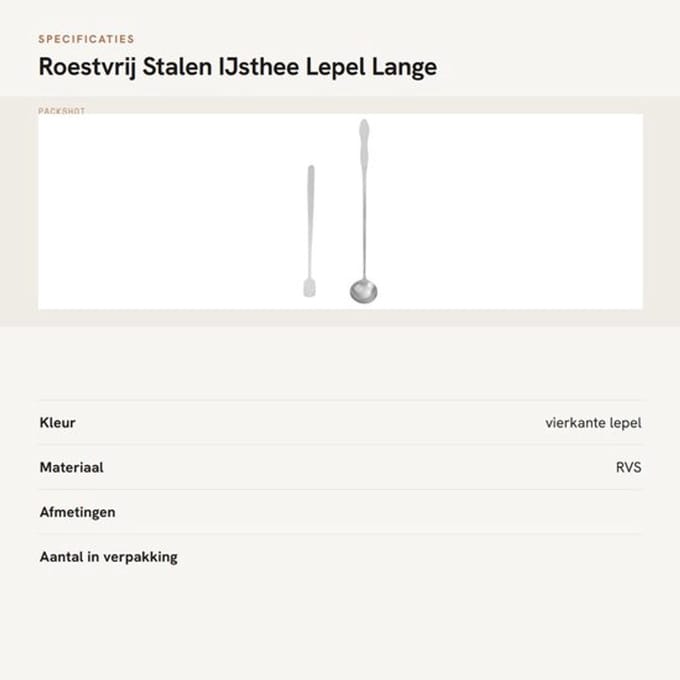IJsthee-lepel 17 cm, roostervrij staal van DailyGoods