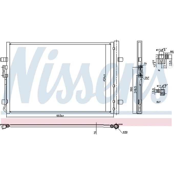 Condensator, airconditioning NISSENS 941183
