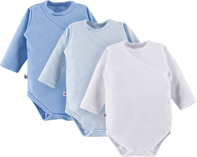 Eevi - Rompertjes - Basic Blauw - Set van 3 - Maat 56 - 0 t/m 2 maanden