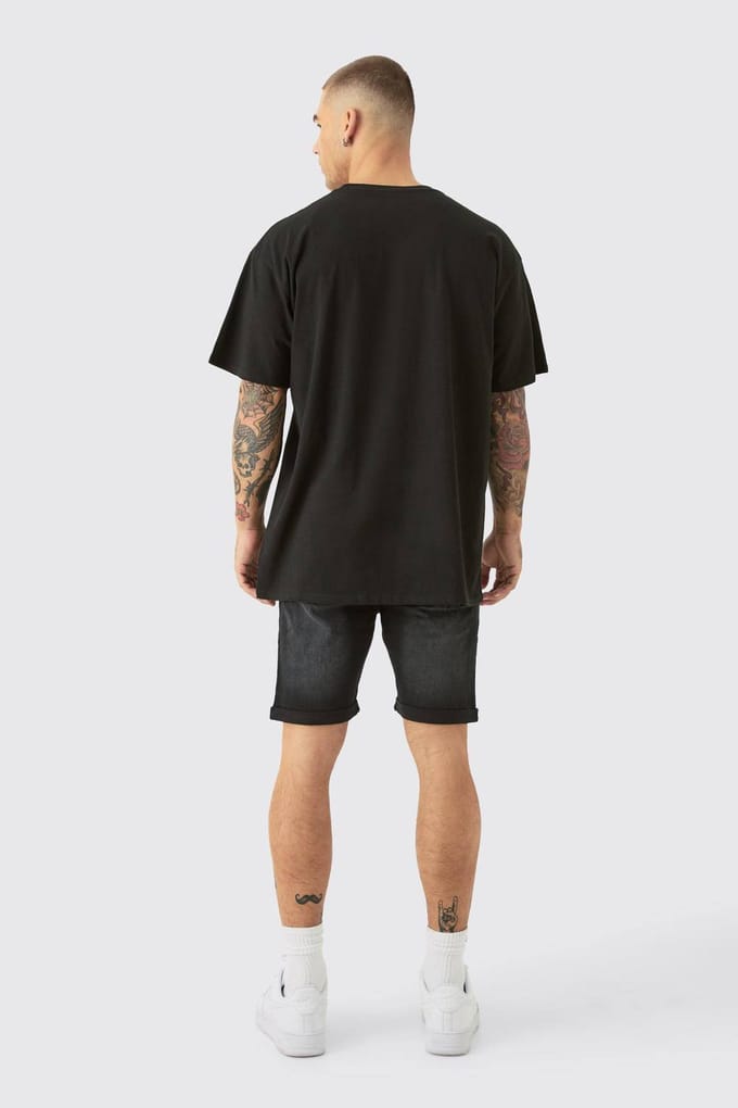 Skinny Stretch Denim Shorts in Zwart | Black | Size 32