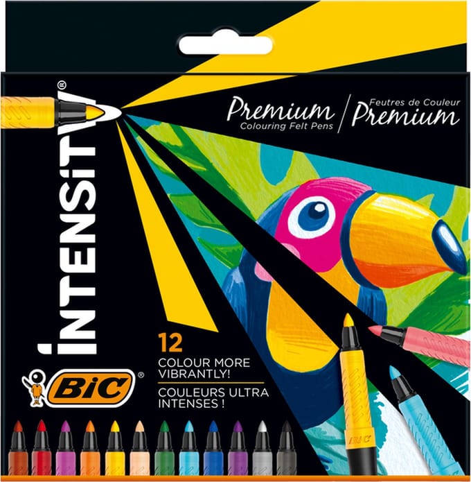 Kleurstift bic intensity premium assorti | Etui a 12 stuk | 10 stuks