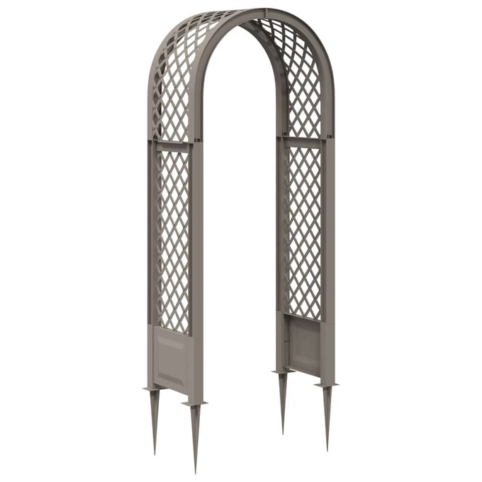 vidaXL - Rozenboog - met - Spikes - Grijs - 97 - x - 43 - x - 218 - cm - PP