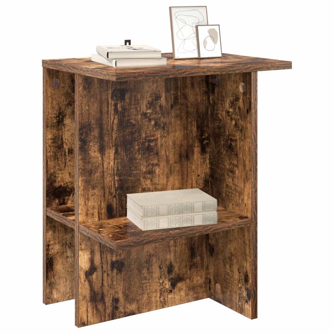 vidaXL - Salontafel - Gerookt - eiken - 40 - x - 30 - x - 49 - cm - Bewerkt - hout