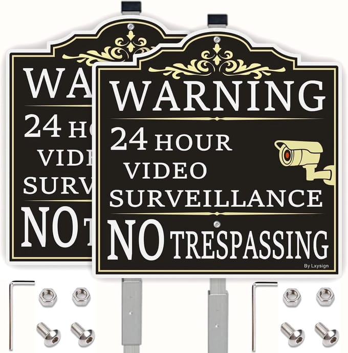 Videobewakingsbord 24 uur CCTV 30x30 cm aluminium buitengebruik