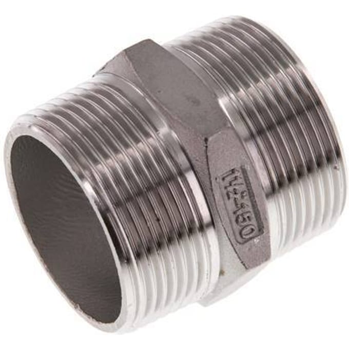 R 1 1/2'' RVS Borstnippel 16 Bar