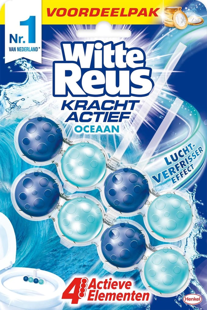 Witte Reus Toiletblok WC Kracht Actief - Oceaan Boost - Duopack