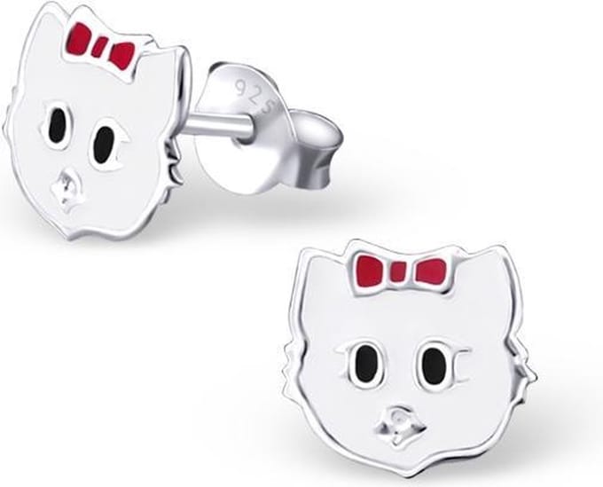 Princess Oorbellen Kitty White - 925 Zilver - Dier - Kitten - ∅7mm