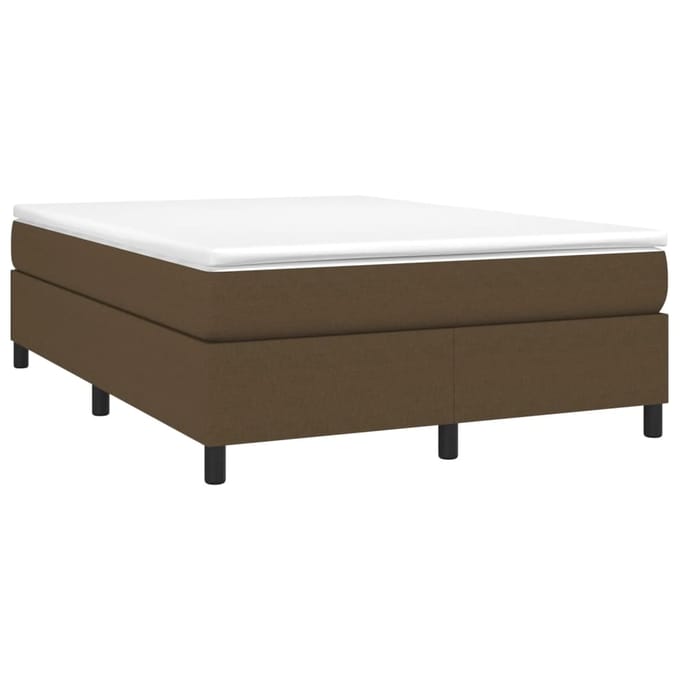vidaXL - Boxspring - bed - stof - donkerbruin - 140x190 - cm