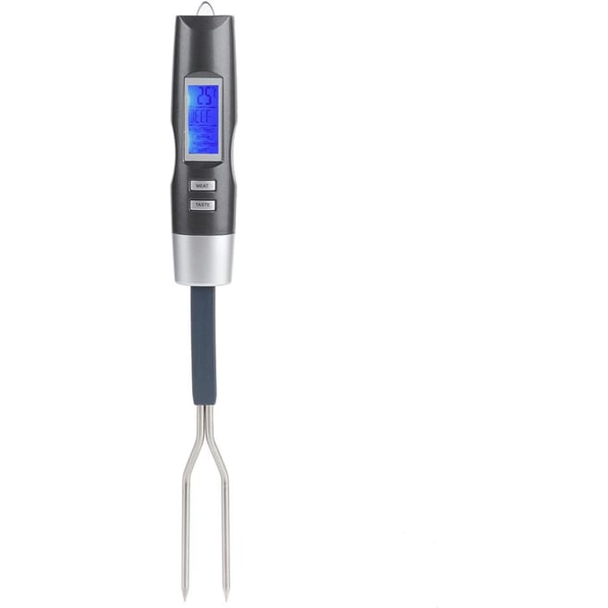 Digitale BBQ Vleesthermometer Vork Grillvork met LCD-display gray
