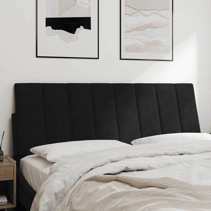 vidaXL - Hoofdbordkussen - "Hanko" - 120 - cm - fluweel - zwart