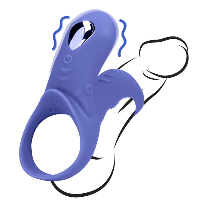 Loveline - Vibrating Cockring with Clit Stimulation - Blue
