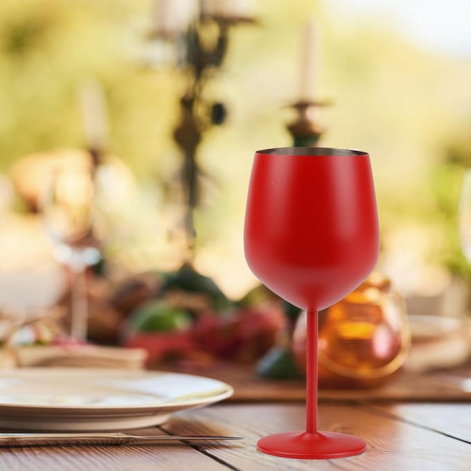 1 PIÈCE 18oz Verres à vin mats en acier inoxydable Rouge red