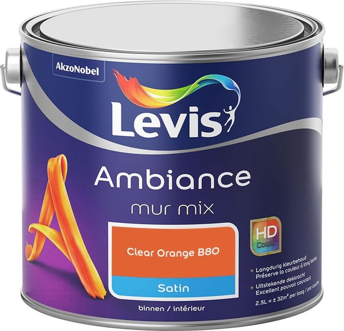 Levis - Ambiance Mur Satin Mix - Clear Orange B80 - Mengverf - 2,5 L